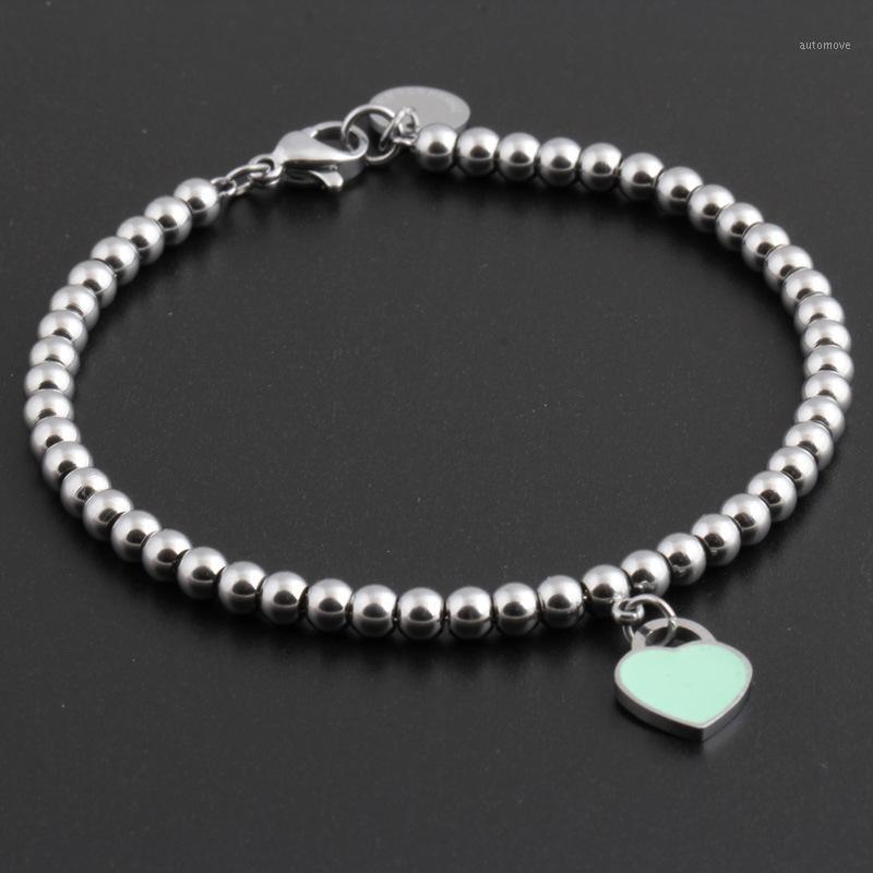 

2019 Hot Titanium Steel Bracelets classic Jewelry Heart Bracelet For Women Charm beads Bracelet pulseiras Jewelry1