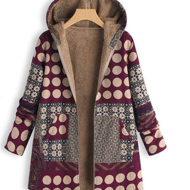 

2021 New Dmw003 # winter plus medium size and thick ethnic style wool jacket long sleeve, 103Z, Burgundy.