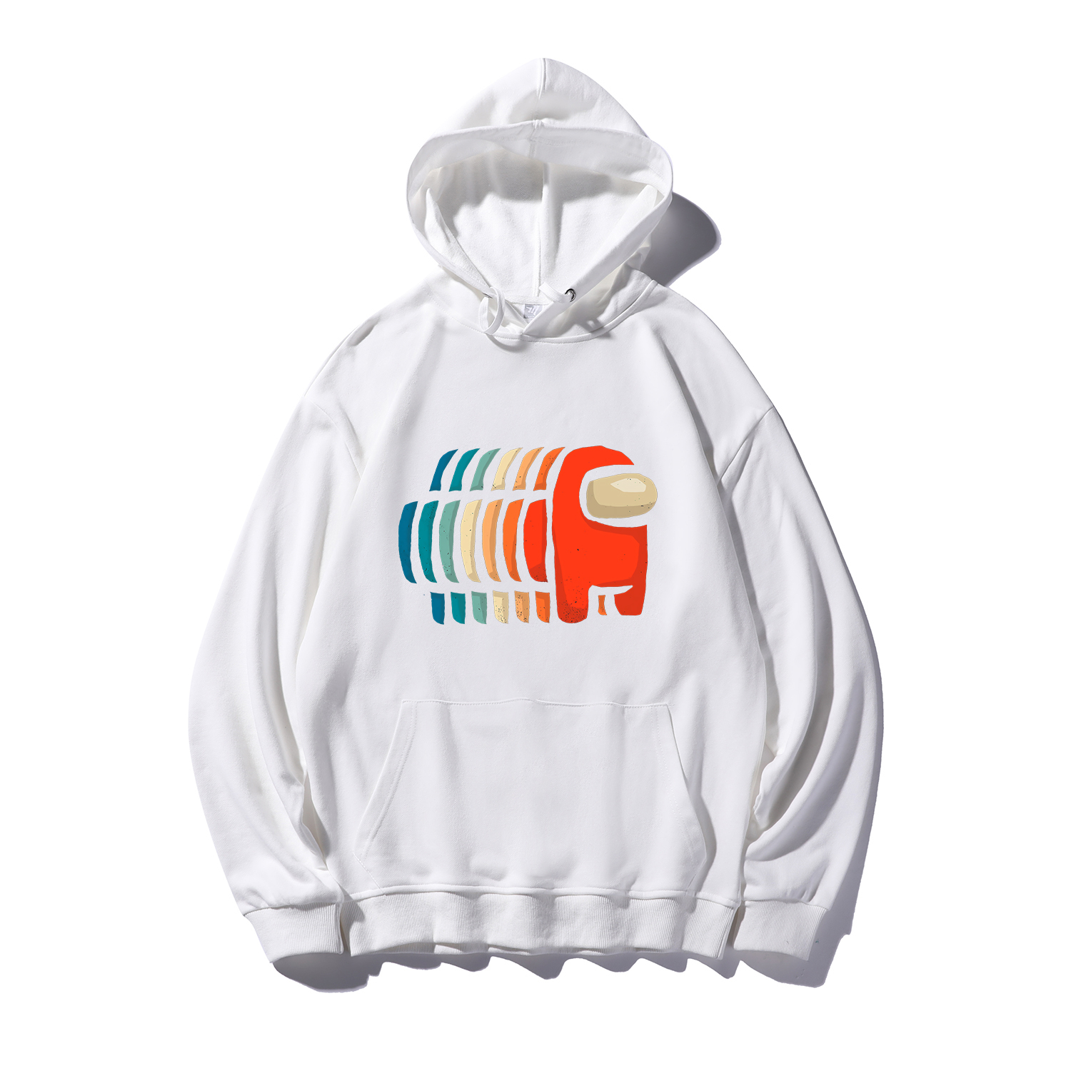 Wholesale sweat à capuche sur mesure parmi le pull à capuche couleur solide imprimé de bande dessinée pour hommes et femmes