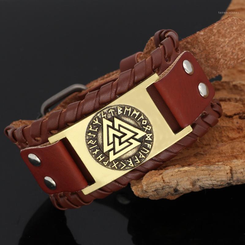 

Tennis Charm Vikings Wide Leather Bracelets Men Punk Norse Rune Alloy Cuff Wrap Bracelet Homme Amulet Odin Symbol Handmade Jewelry Gift1