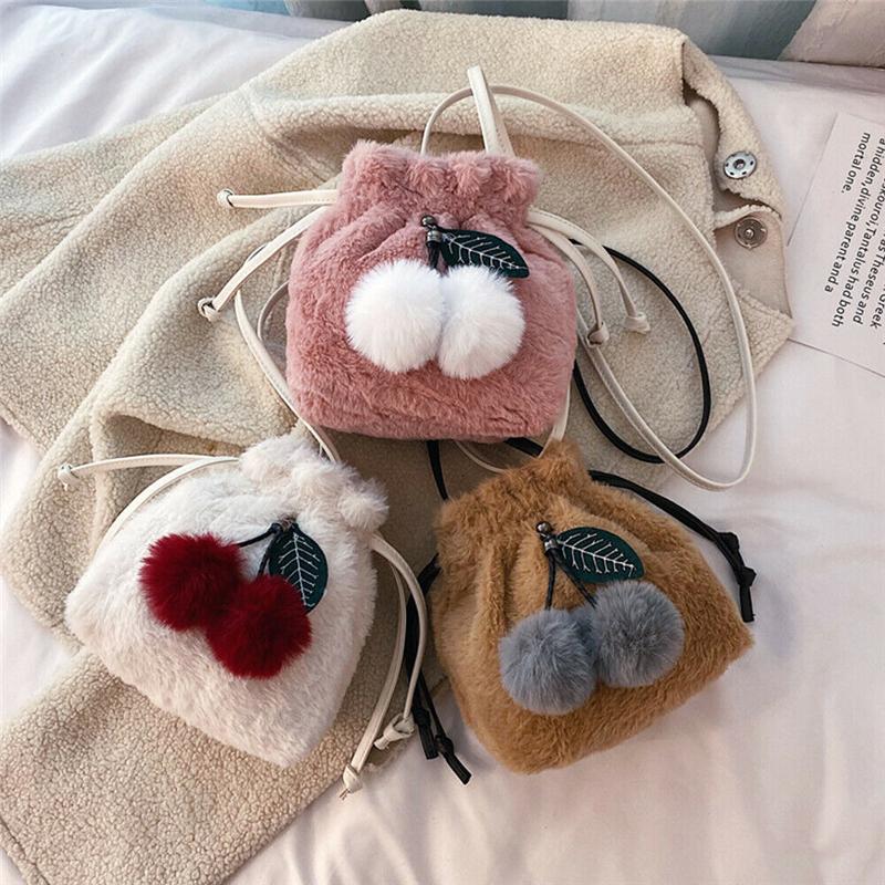 

Girls Cute Plush Cross-body Shoulder Bag Women Ladies Small Purse Casual Handbag Small Cross-body Casual Tote Satchel Handbag