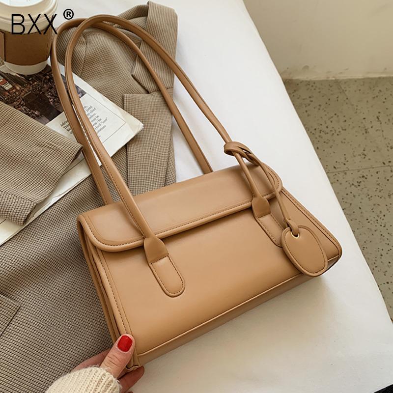 

[BXX] PU Leather Crossbody Bags For Women 2021 Spring Female Totes Fashion Shoulder Handbags and Purses HQ542, Black