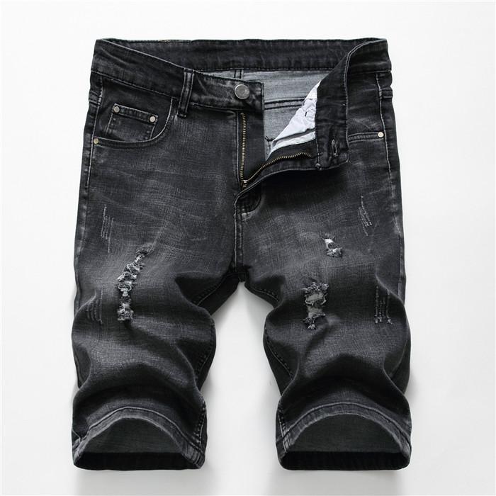 

Men's Holes Short Jeans Shorts Men Retro Denim Mens Cotton Shorts Summer Bermuda Streetwear Pantalones Cortos Hombre1, 1006 black