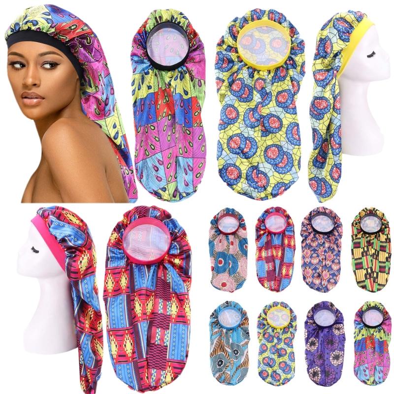 

The New Fashion Printing African Nightcap Long Tailed cap Ladies Multicolor Flower Pattern Cap Muslim Turban Hat Arabian, Color8