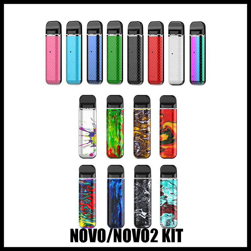 

Novo 2 Pod Kit ecigarette Built-in 800mAh Battery 2ml Vape Pod Cartridges with Improved LED Indicator Mesh 1.0ohm & DC 1.4ohm MTL Pods Cartr