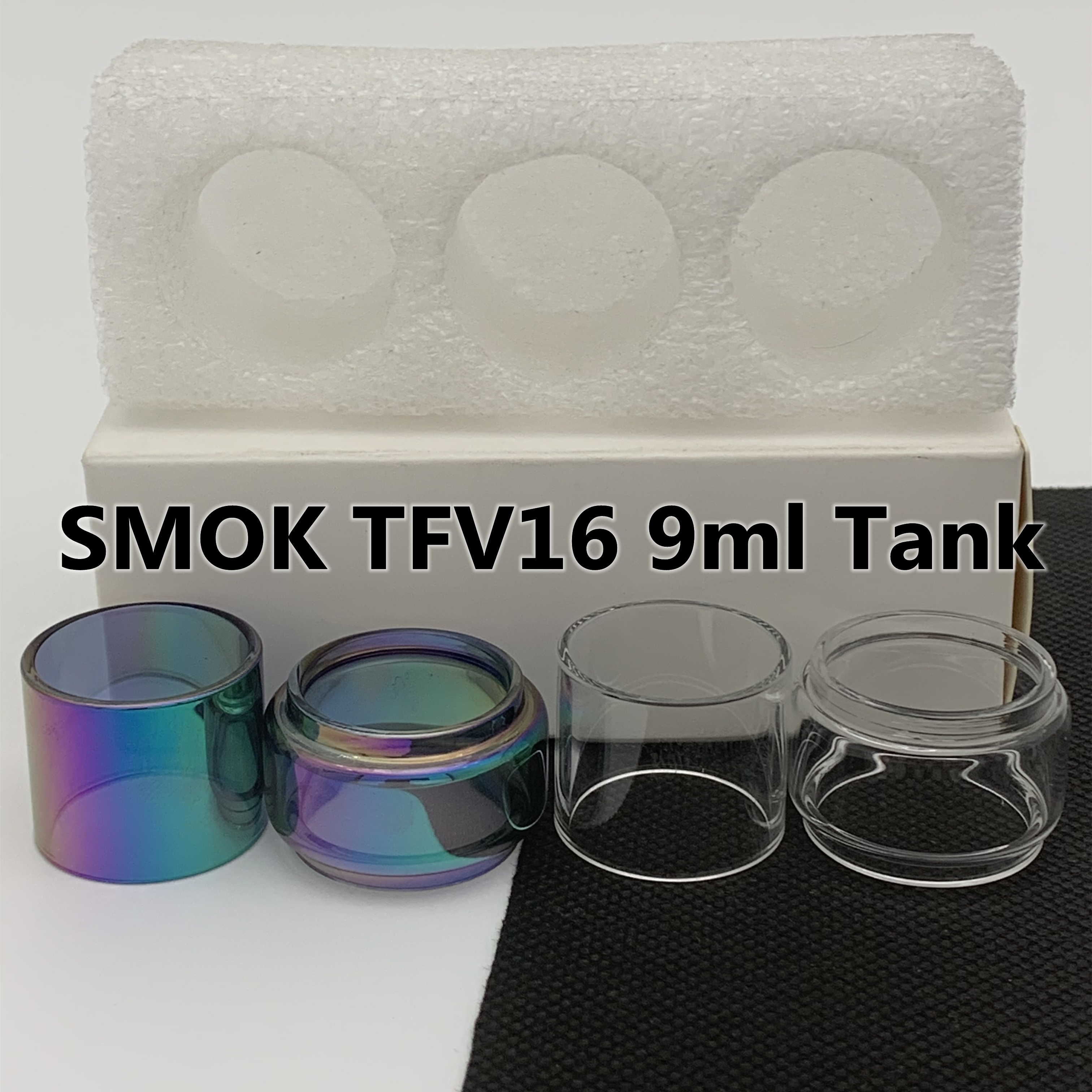 

SMOK TFV16 9ml Tank bag Normal Bulb Tubes 6ml Bag Clear Rainbow Replacement Glass Tube Bubble Fatboy 3pcs/box Retail Package