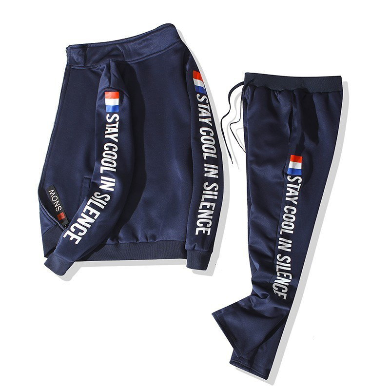 

2021 New Men Tracksuit Set Large Size ~7xl 8xl 9xl Thickwinter Casual Mens Sportswear Sets Two Pieces Striped Fleece Hood Jacket Pants 1uh3, White tracksuit set