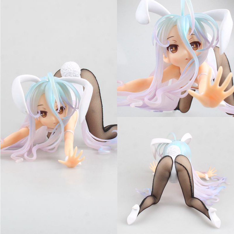 

11*24cm Anime No Game No Life Shiro cat Action Figure PVC New Bunny Girl Collection figures toys sexy girl Figure 201202, 7 cm bunny girl