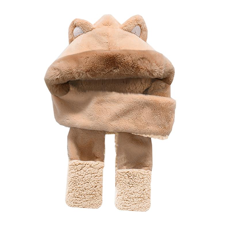 

40# Child-And-Parent 3 In 1 Fleece Winter Plush Fake Thick Ear Protectors Warm Hat Plush Fake Thick Ear Protectors Sombrero