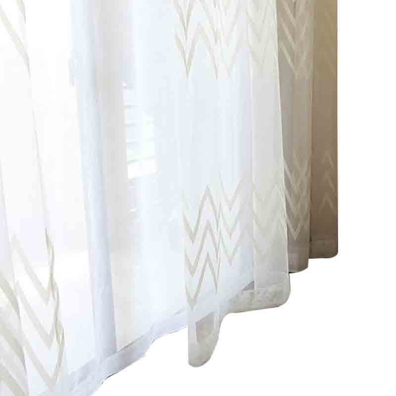 

White Wave Window Curtain Embroidered Voile for Living Room Bedroom Curtain for Balcony Kitchen Sheer Drape Blinds
