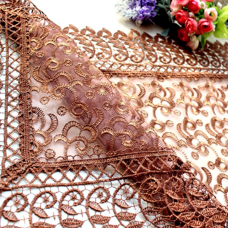 

European Luxury Transparent Lace Tablecloth Gauze Table Cloth Mantel Ganchillo Christmas Party Wedding Decoration Tapete, Coffee