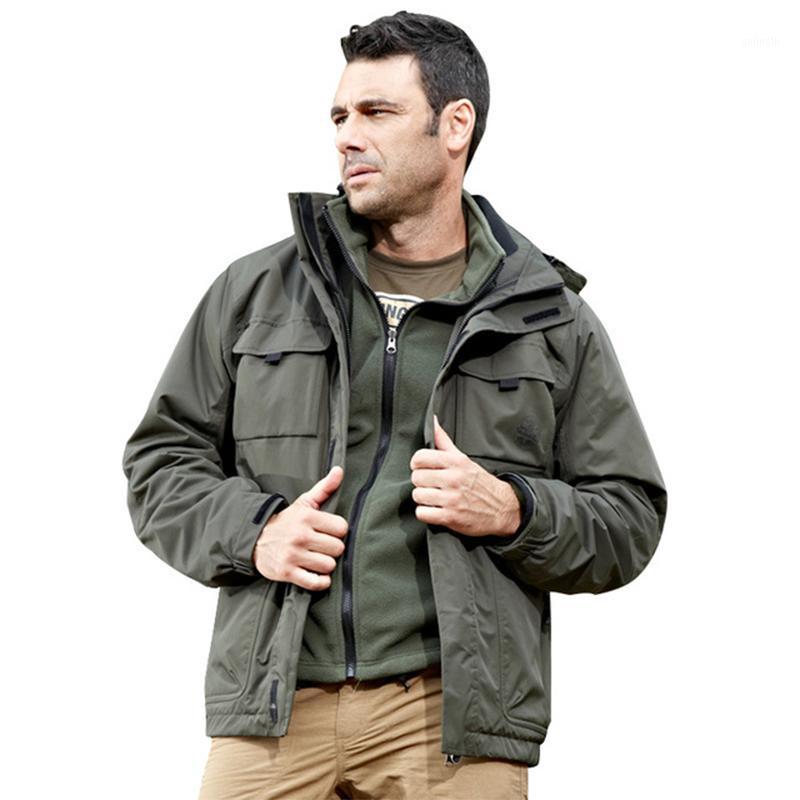 

Outdoor Winter Thicken Thermal Men Jackets With Fleece Linner Waterproof Windproof Hooded Coats Climbing Hiking Fishing Jackets1, Army green