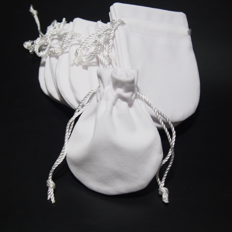 

Jewelry Pouches Bags White Velvet For Pandora 925 Sterling Silver Charm Bead Bracelet Necklace Fashion, Pink;blue