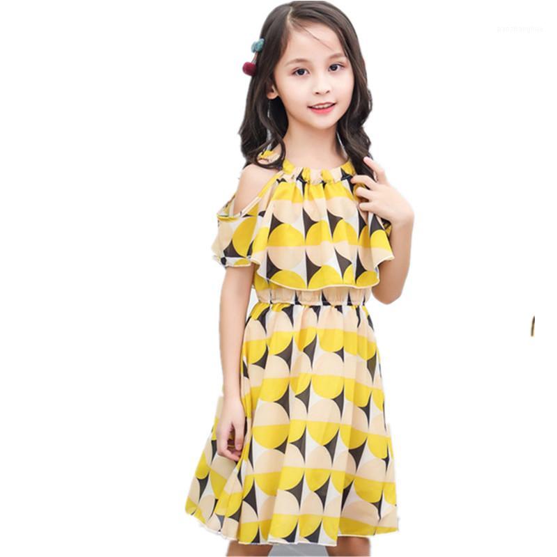 

Girl's Dresses Girls Summer Dress For Chiffon Flower Princess Party 8 9 10 11 13 Year Toddler Teen Clothing1, As photo