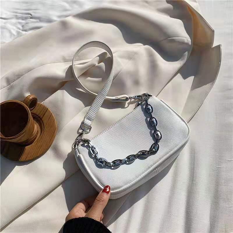 

Textured lady bag versatile lizard stripe crossbody bag armpit, Black