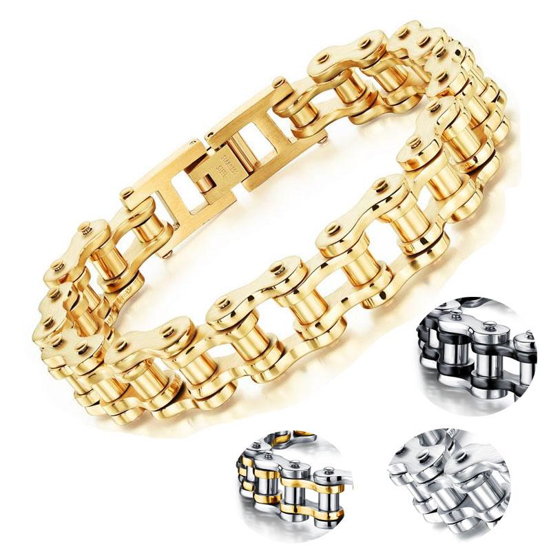 

Punk Stainless Steel Bracelets Men Biker Bicycle Motorcycle Chain Man Bracelets & Bangles 2020 Fashion Jewelry Charm Gifts