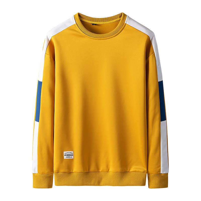 

Crewneck Sweatshirts Hoodie Man Winter Pullover Tops Men Casual Patchwork Yellow Men's Clothing Oversized Homme