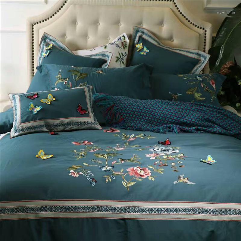 

4/6/7Pcs Luxury Egypt Cotton Sanding stereo butterfly Bedding Set warm Duvet cover set Bed Sheet Pillowcases Queen King Size1, Mnjj1