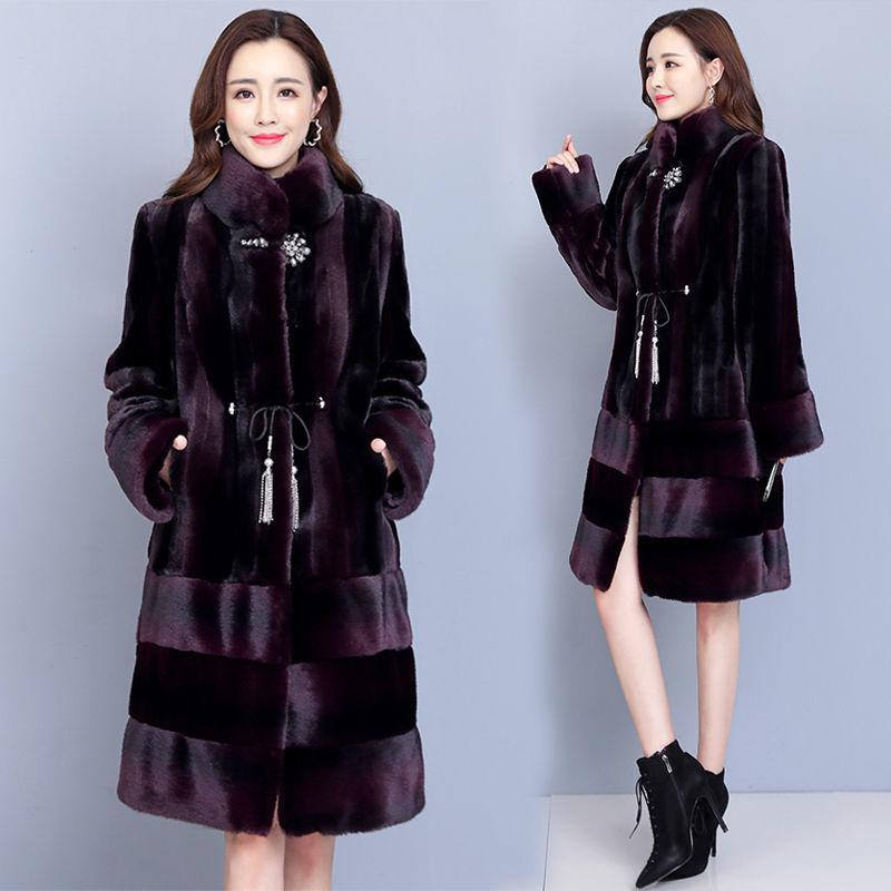 

Women 2020 Winter Fashion Faux Coat Female Furry Fake Fur Jacket Ladies Thick Warm Artificial Fur Overcoat Outwear C14, Black striped