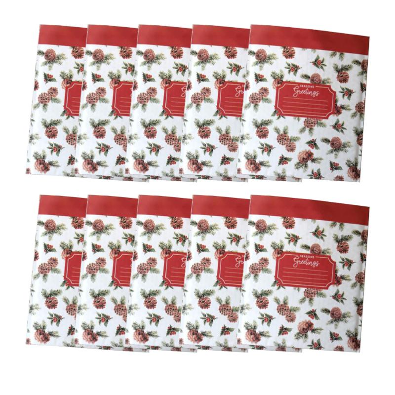 

10pcs Paper Bags Kraft Paper Christmas Adorable Decorative Wrap Bags for Home Party