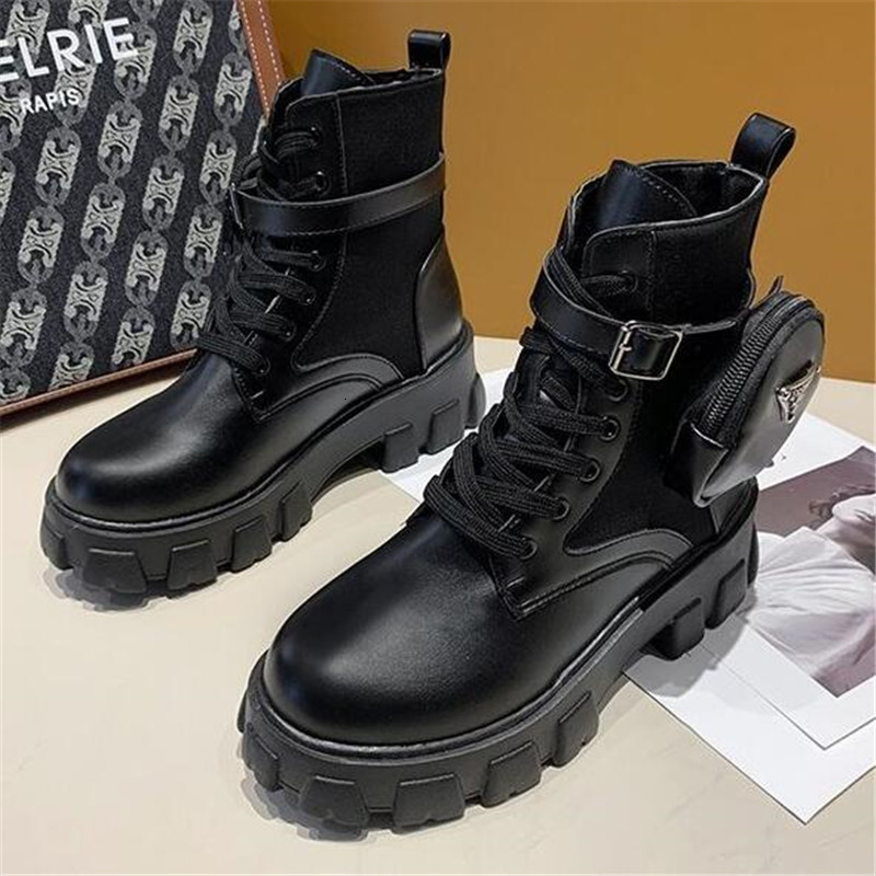 

2021 Winter New Female Purse Thick Toe Round-footed Enhanced Temperament Snow Casual Fashion Riding Boots Women's Shoes Djdk, 8521-01