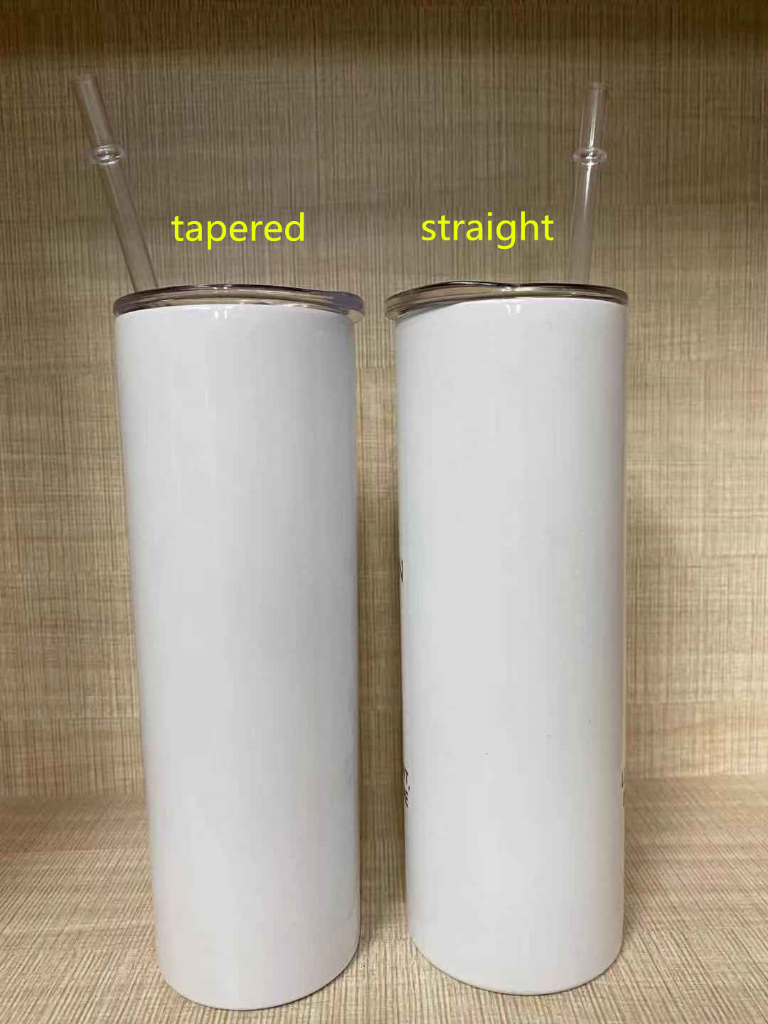 

Tapered Straight Blank Sublimation Skinny Tumblers 20oz Stainless steel skinny cup with lid straw vacuum insulated water bottle coffee mug, As pic