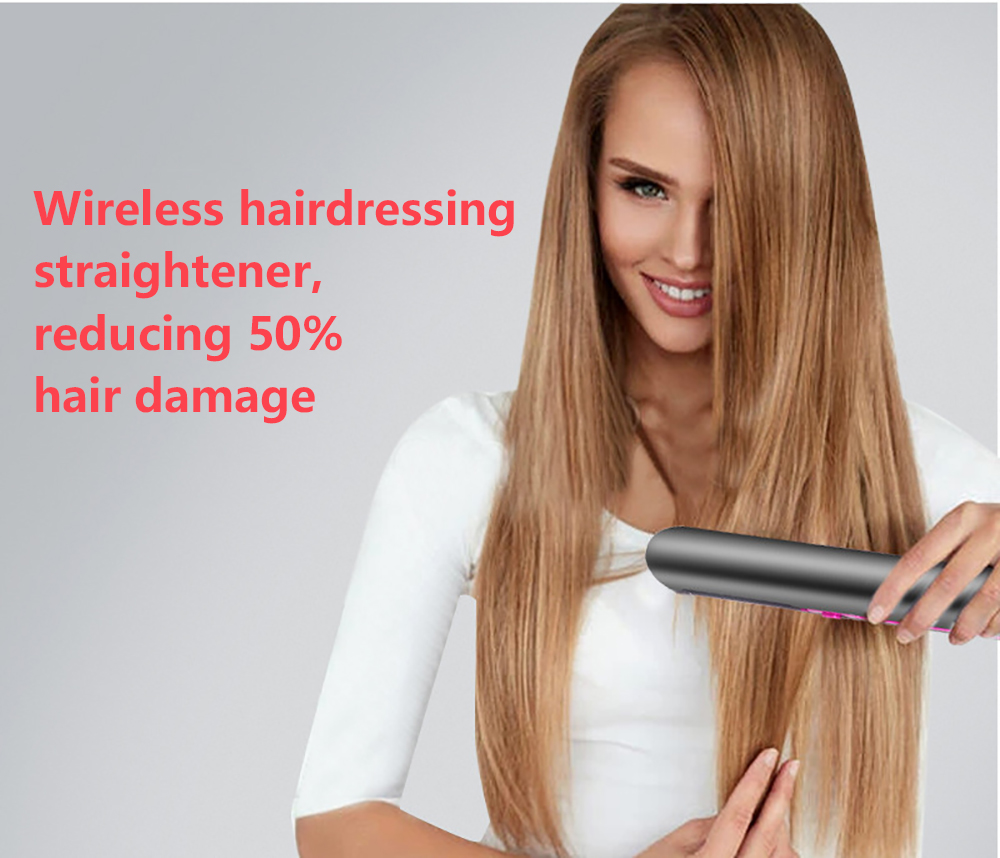 

Wireless Hairdressing Straightener Straight Clip New Two-in-one Straight Hairs Styling Tool Curling Iron Splint Rose Red Purple Two Color