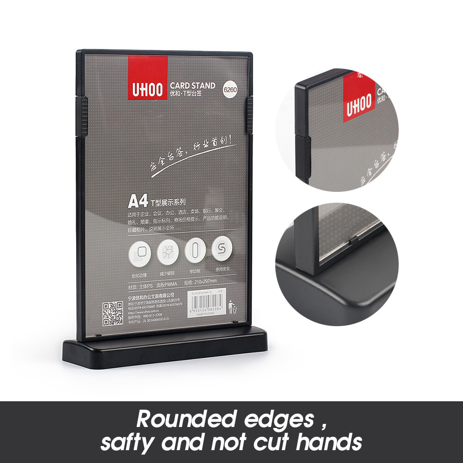 A6 Portrait Acrylic Stand Up Card Sign Holder Menu Display Holders Desktop Poster Racks for Restaurants Hotels Supplier-image-463833989