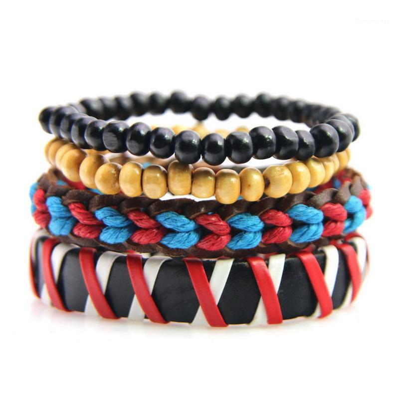 

Tennis Fashion Woven Leather Bracelets & Bangles For Women Multilayer Wristband Bracelet Men Pulseira 4pcs/Set Adjustable Bracelet1