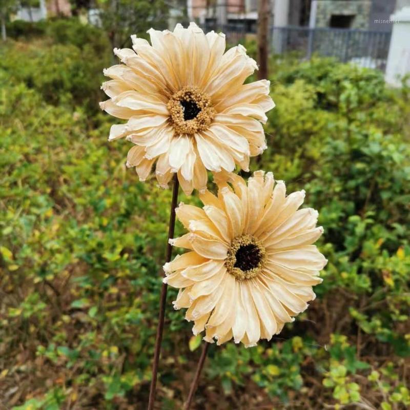

4PCS,Natural Dried Flower Branch,Craft Gerbera,DIY Display Real Touch Flower,Home Wedding Favor Floral Decor,Gift Eternelle Rose1