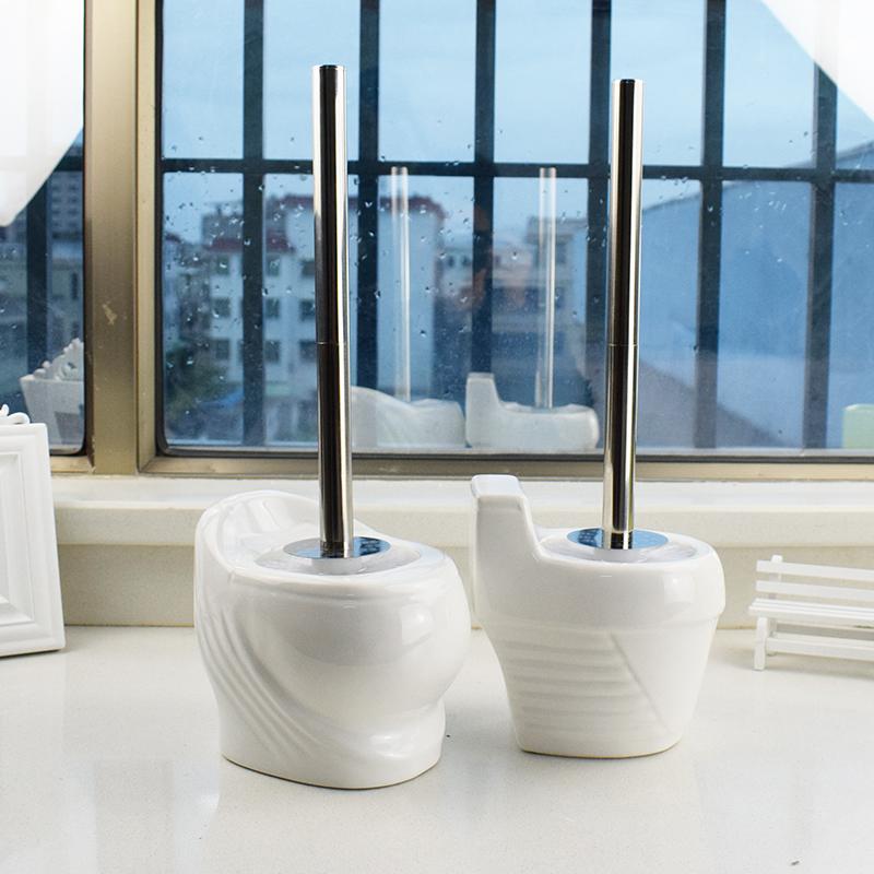 

China ceramic commode Shape toilet brush lengthen set Toilet brush plastic soft-bristle holder