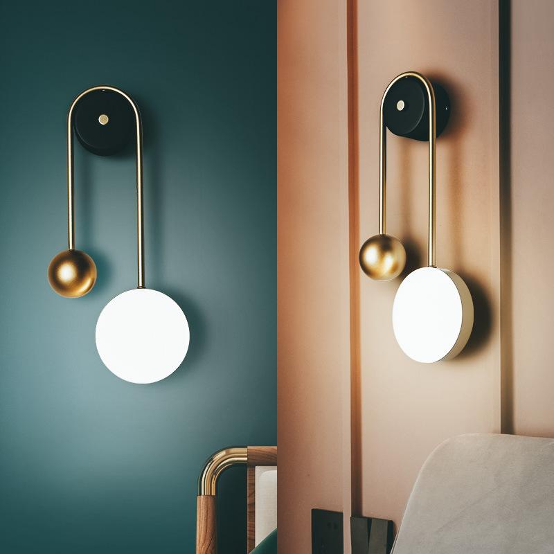 

Modern Led Wall Lamp Creative Lighting Fixture Golden Ball Living Bedroom Bathroom Light Kitchen Nordic Bright Bedside Sconces