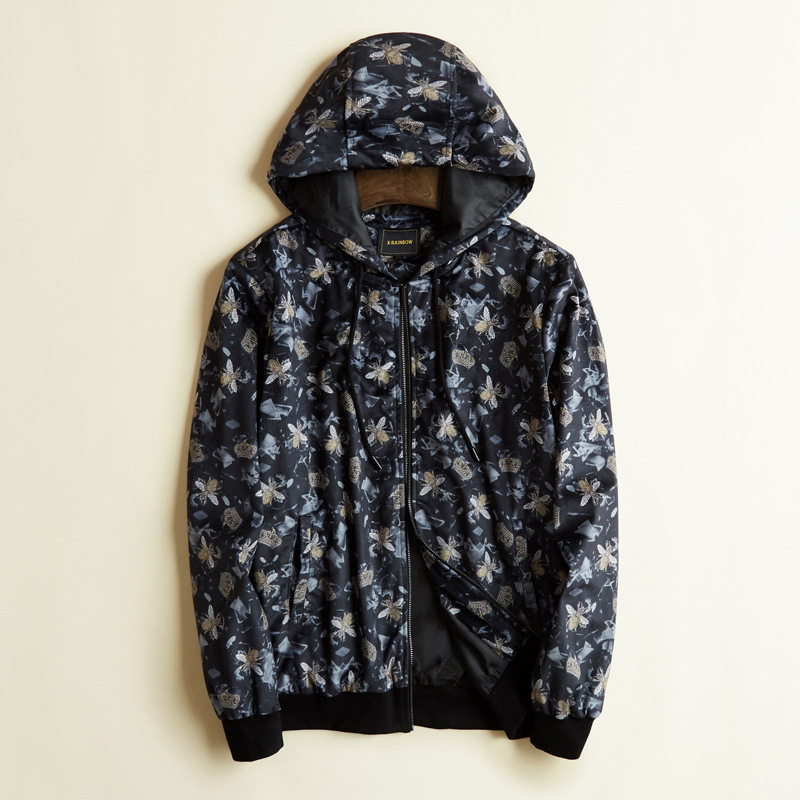 

2021 New Men Luxury Rib Embroidered Bee Wreath Flowers Jackets Abstract Digital Jacket # N08 W6OJ