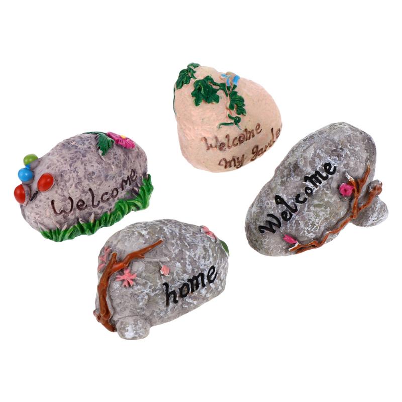 

4pcs Bonsai Garden Adornment Landscape Decoration Fairy House Stone Ornament, As shown
