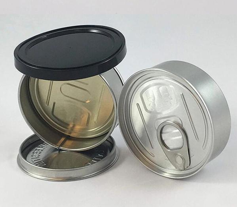 

Packing bags 60ml Pressitin cans pressiti 73mm*23mm Cali pressitins tuna Tin Candry HerbTin Clear Peel Off Lid black Cover Smell proof