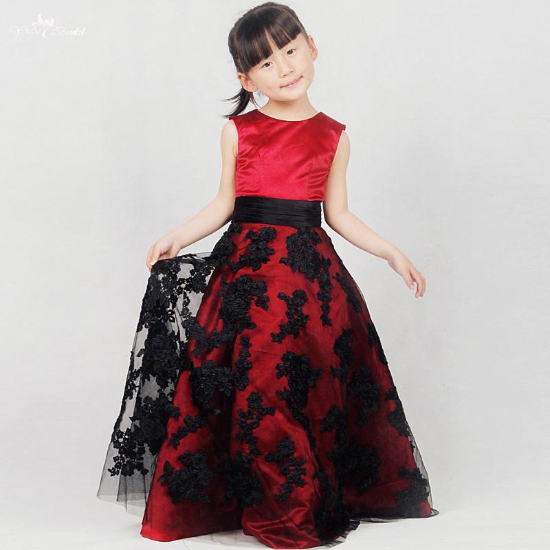 

FG57 Real Pictures Yiaibridal Alibaba Retail Store Black Lace Appliques Flower Girl Dress Red Pageant Dresses Girls, Beige
