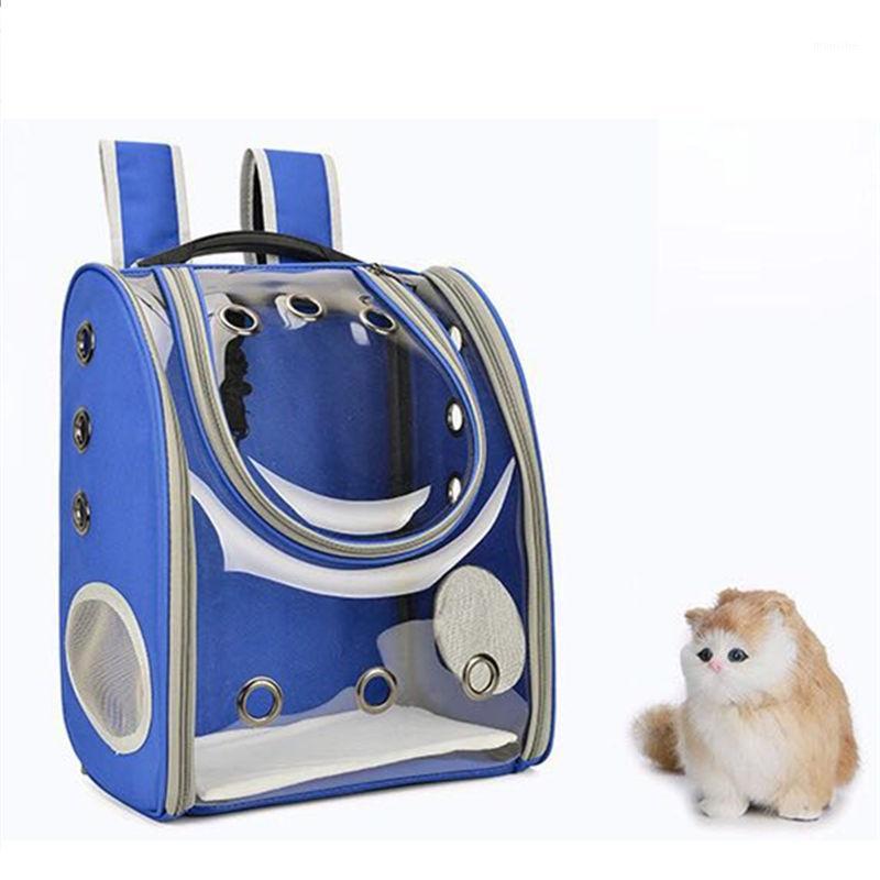 

2020 Cat carrying bag breathable transparent puppy cat backpack box cage small pet travel handbag handbag space1