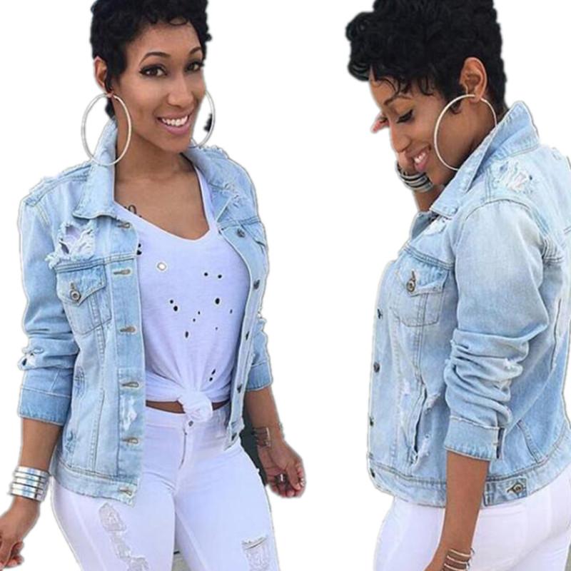 

new Spring autumn Women's denim jackets casual coat female Jean jacket for outerwear women basic coats 5XL G222, Photo color