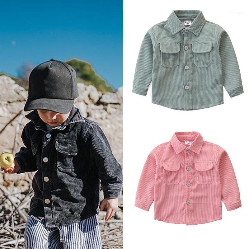 

1-6Years Kids Girl Boy Corduroy Coats Solid Long Sleeve Turn down Collar Jacket with Pockets Children Outerwear Fall Spring1, Pink