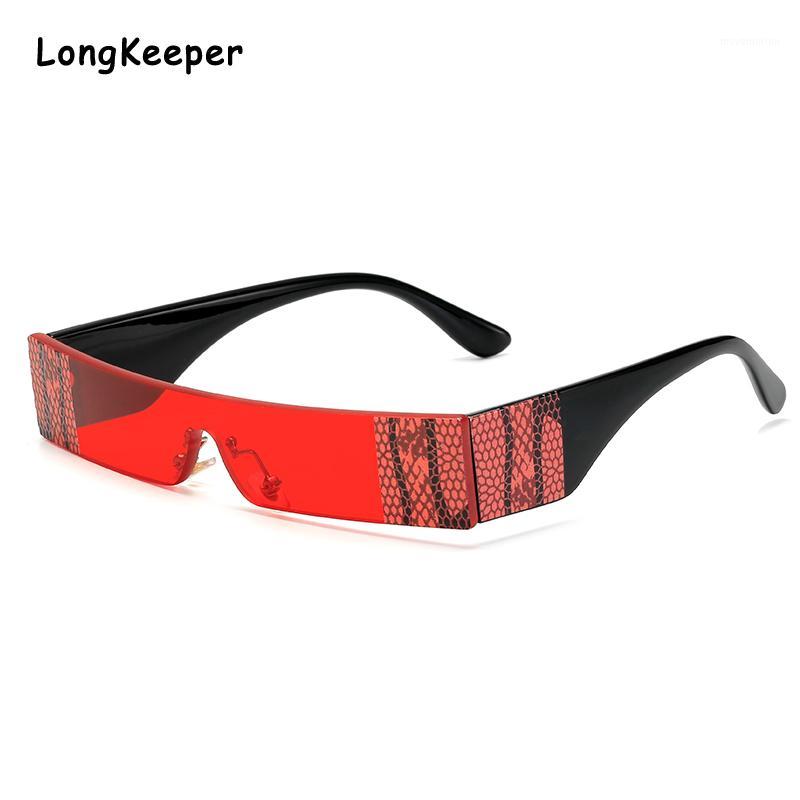 

New Rectangle Snake Printed Sunglasses Women 2020 Fashion Red Green Small Lens Personality Punk Sun Glasses Shades1