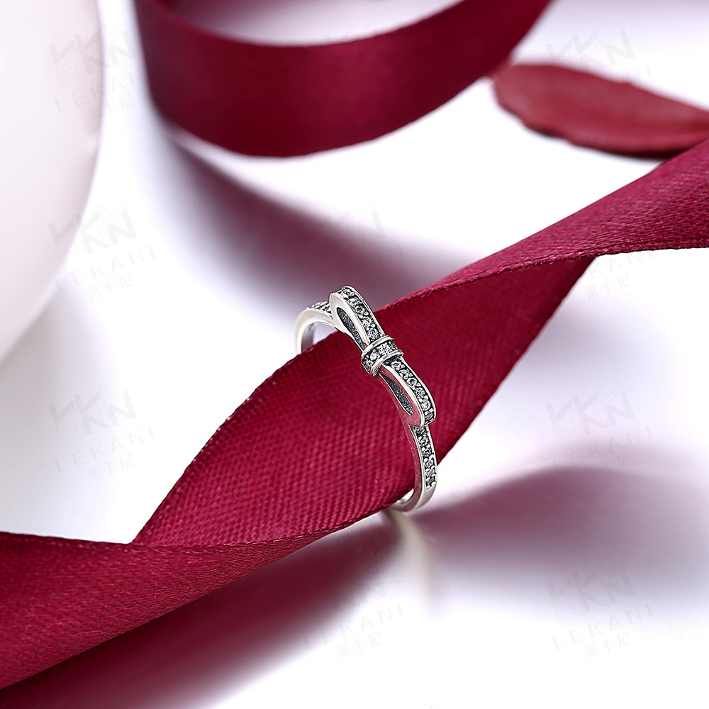 

Factory Direct Sales Womens Ring Spring New Bow Silver Ring Accessories
