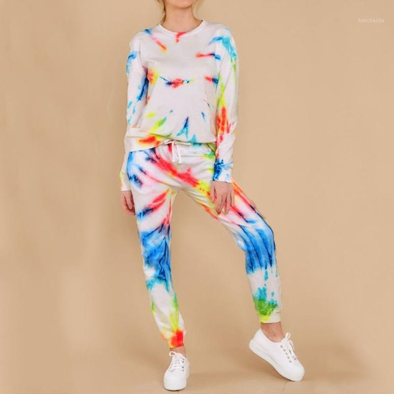 

Casual Tie Dye Two Piece Set Women Tracksuit Fashion Autumn Top And Pants Matching Sets Outfits Sportswear New #31, Multi
