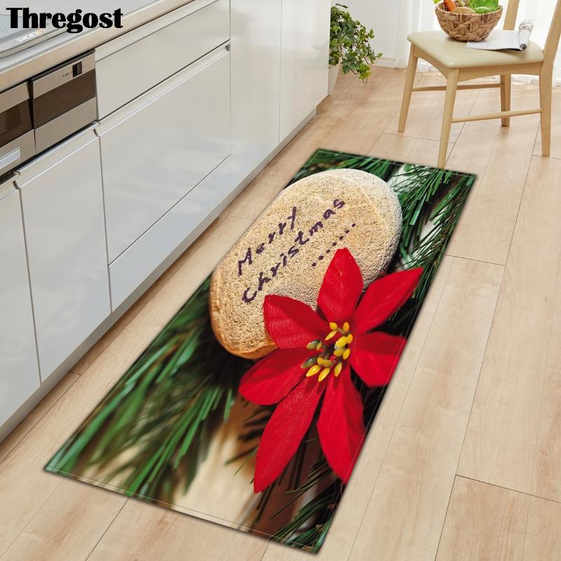 

Thregost Kitchen Mats Christmas Decorative Living Room Carpets Entrance Doormat Water Absorbent Bath Mat 3D Hallway Floor Rugs, Q190717-a070