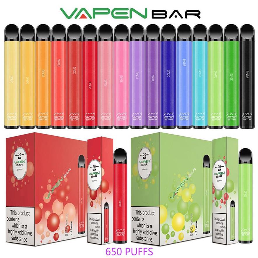 

Original Vapen Bar 650 Puffs Disposable E Cigarette 20mg Vapor Stick 2ml 500mah Battery Vapes Vaporizer TPDa20a48