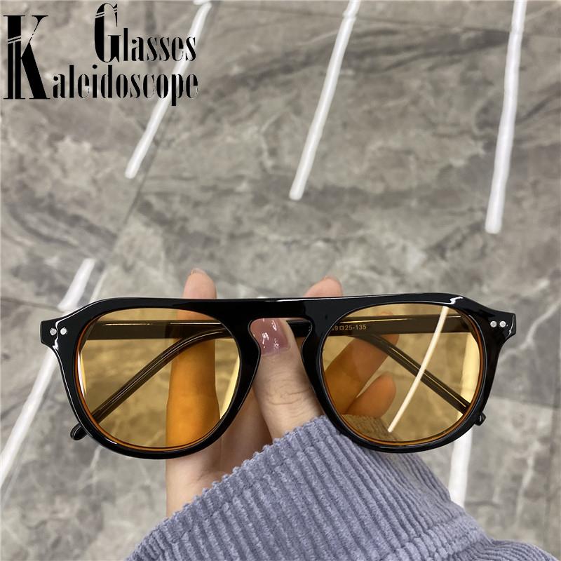 

Sunglasses Vintage Orange Round Men Women Jelly Color Glasses Trendy Punk Style Outdoors UV400