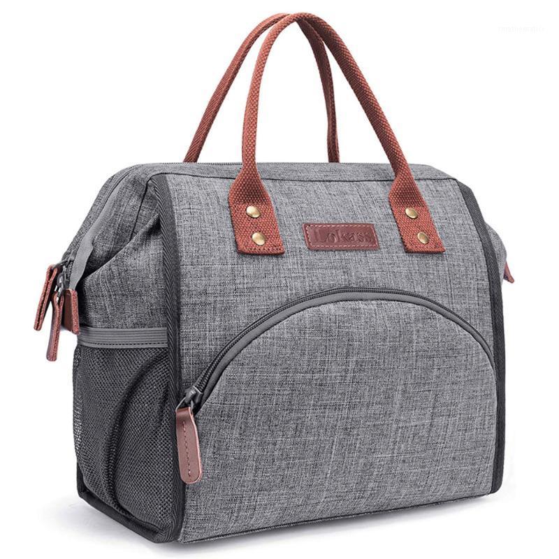 

Lunch Bag for Men Women Lunch Tote Bag Drinks Holder Large Durable Nylon Thermal Snacks Organizer Insulated Carry Bags Gray1, Gray lunch bag