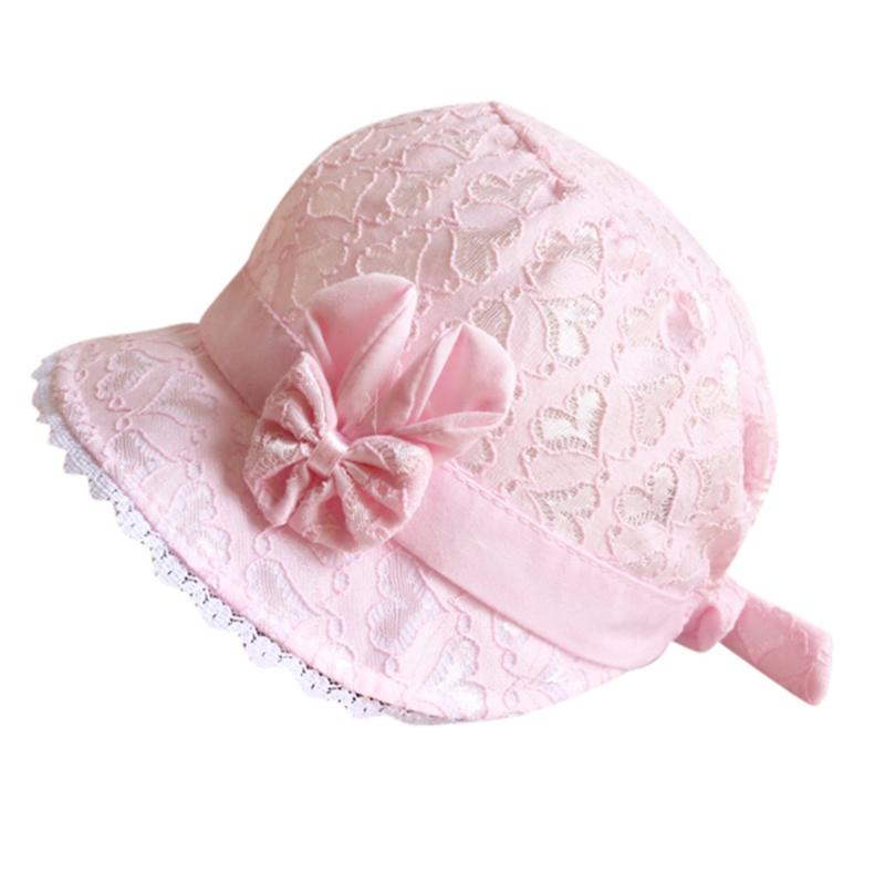 

Baby Summer Outdoor Hat Children Floral Print Cap Sun Beach Cap Lovely Lace Princess Baby Girl fashion Sun Hats, Ye