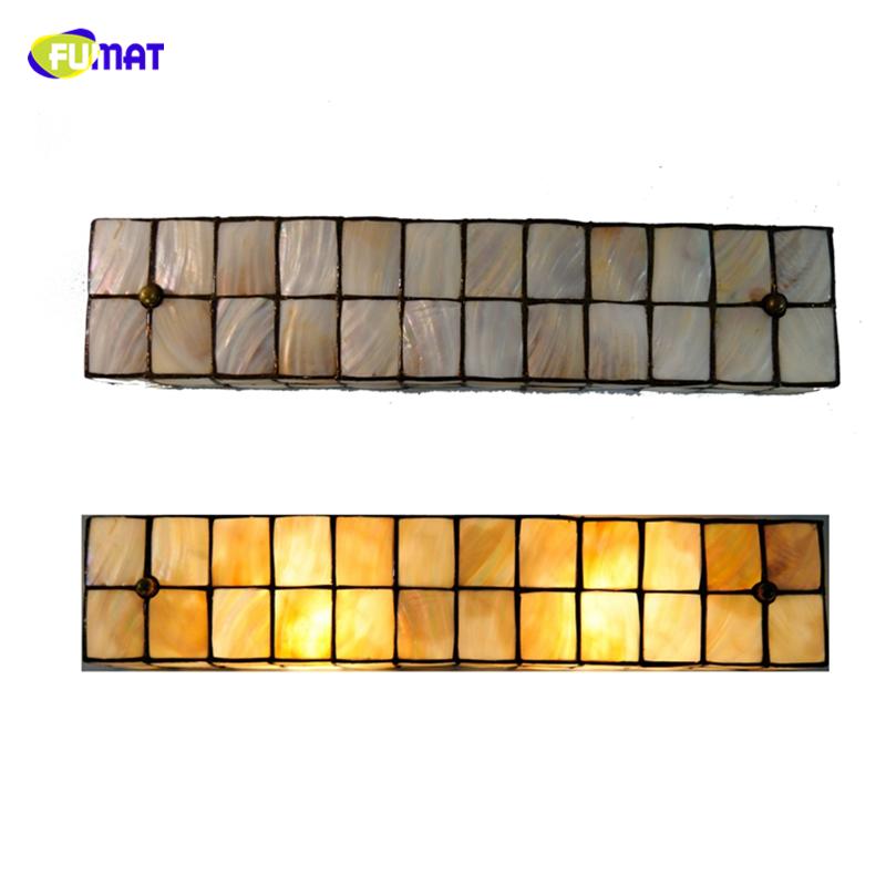 

FUMAT Tiffany Natural Shell Wall Lamp Sconces LED Yellow Lampshade Wall Sconces Lights Home Decor Living room Lightings