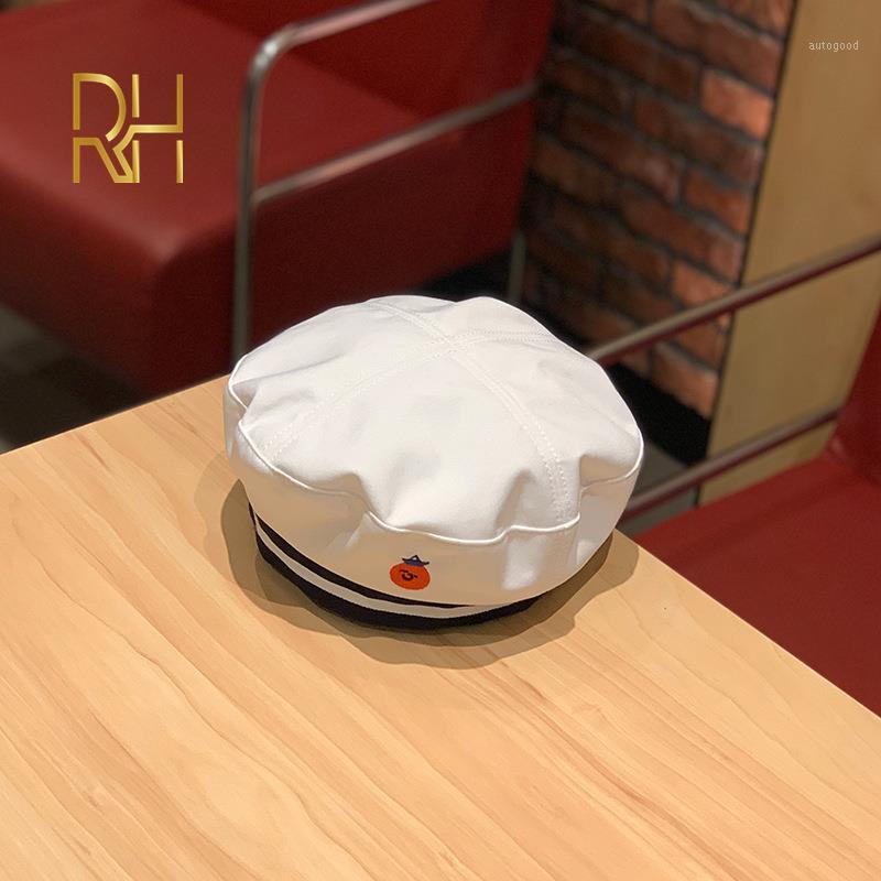 

Berets Ladies Spring Summer Thin Women Hat Breathable Cotton Artist Painter Cap Solid Plain Beret Sboy RH1, White