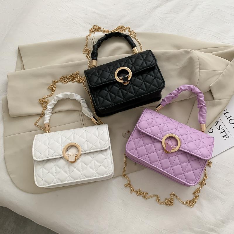 

Luxury Shoulder Women Leather Handbag High Quality PU Tote Bag Brand Designer Crossbody Bags Small Fashion Chain Ladies Bags, White